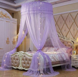Princesa mosquitera doble cama cortinas cortina de dormir dosel red Full Queen King Size Net 120 cm diamter led regalo Luz