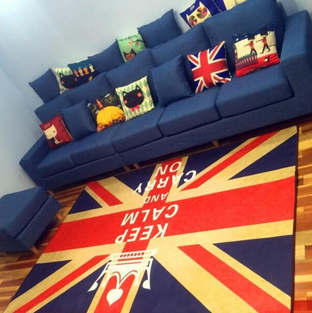 Alfombra decorativa para sala de estar con bandera británica Retro alfombra de baño Puerta de baño Yoga bebé estera de juego de Gateo