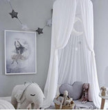 INS nórdico niños ropa de cama redonda cúpula cama dosel algodón Lino mosquitera cortina para habitación de niñas