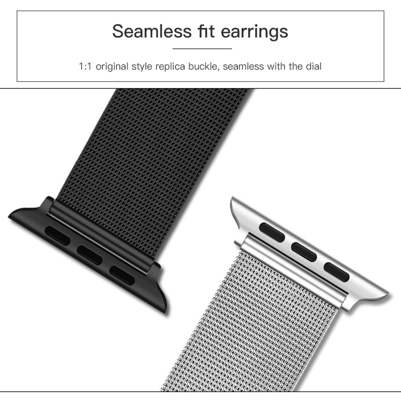 Pulsera Milanese Loop Correa de acero inoxidable para Apple Watch serie 1, 2, 3, 4 magnético banda ajustable para Apple Watch Correa 38 40 42mm