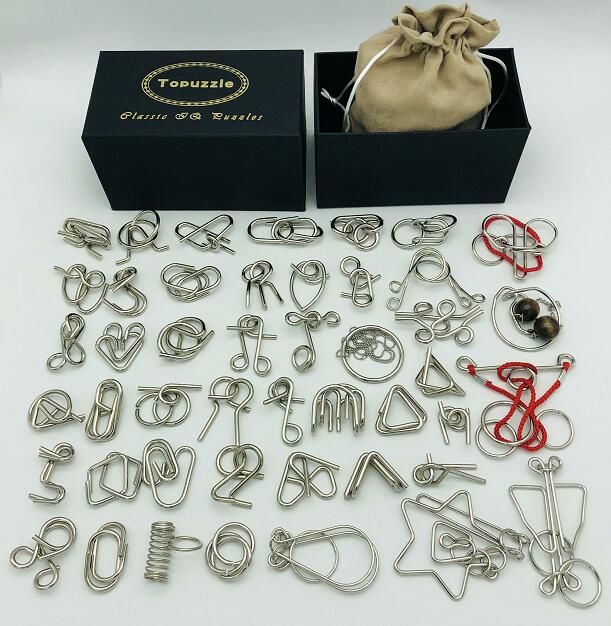 Nuevo juego de 30/41/46 piezas de Metal rompecabezas mente cerebro Teaser anillos de alambre mágico rompecabezas juguetes de juego para los niños de los adultos