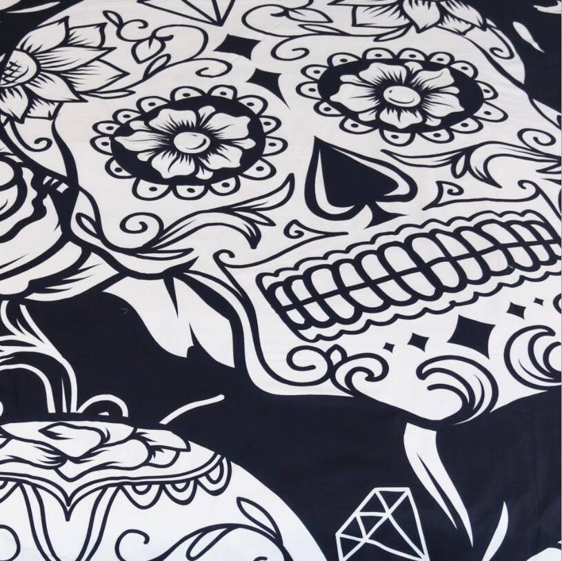 2018 conjunto de ropa de cama de calavera para cama de tamaño King estilo europeo 3D azúcar calavera funda de edredón con funda de almohada US Queen King la cama bedline