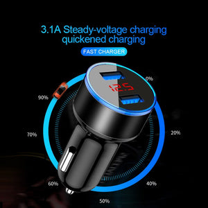 Cargador de coche USB Dual 3.1A con pantalla led
