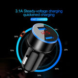 Cargador de coche USB Dual 3.1A con pantalla LED Universal para teléfono móvil cargador de coche para iPhone Xiaomi Samsung Huawei Oneplus tablet