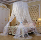 Princesa mosquitera doble cama cortinas cortina de dormir dosel red Full Queen King Size Net 120 cm diamter led regalo Luz