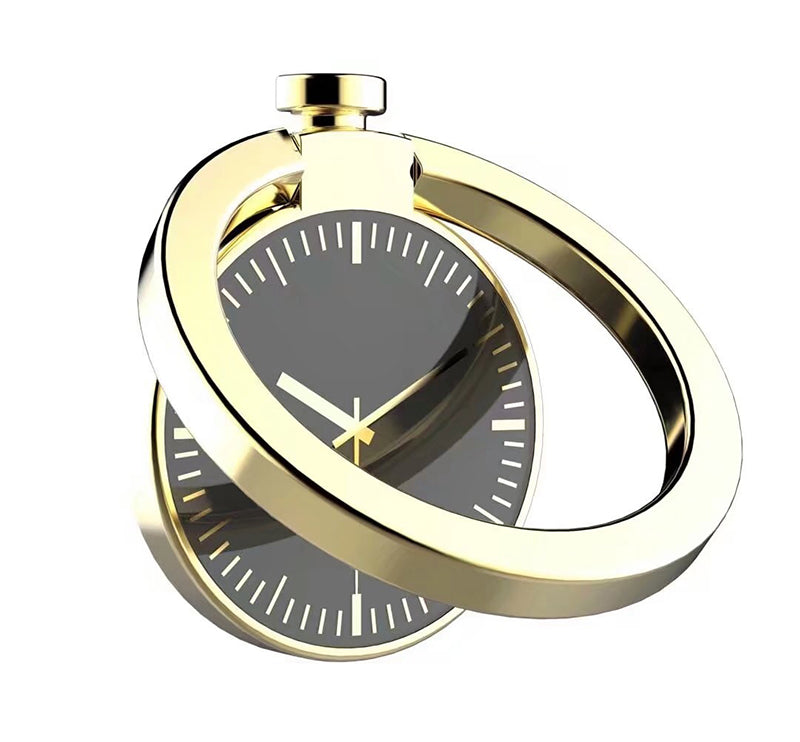 Soporte de anillo de reloj de Metal de oro giratorio 360 para teléfono móvil soporte de aluminio imán soporte de teléfono de coche anillo de dedo Universal