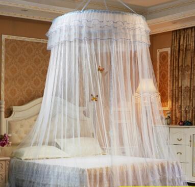 Nueva princesa colgante redondo de encaje dosel cama red cómoda domo de estudiante mosquitera para cuna doble cama de Reina