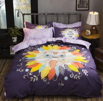 Conjunto de ropa de cama de algodón grueso con estampado de dibujos animados Popular Americano