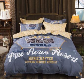 Conjunto de ropa de cama de algodón grueso con estampado de dibujos animados Popular Americano