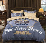 Conjunto de ropa de cama de algodón grueso con estampado de dibujos animados Popular Americano