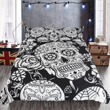 2018 conjunto de ropa de cama de calavera para cama de tamaño King estilo europeo 3D azúcar calavera funda de edredón con funda de almohada US Queen King la cama bedline