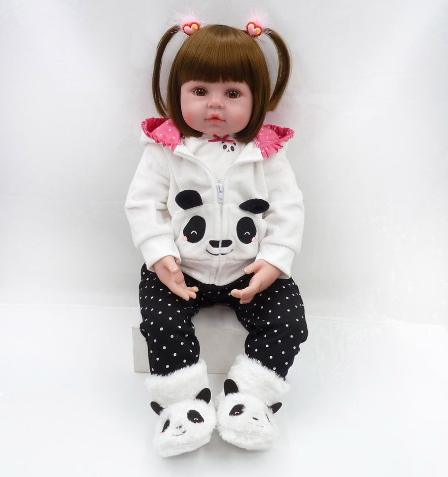 Bebes reborn 47 cm muñeca bebé niña muñecas de silicona suave Boneca muñecas Brinquedos metoo el Día de los niños regalos de juguetes de peluche en la cama tiempo plamate
