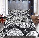 2018 conjunto de ropa de cama de calavera para cama de tamaño King estilo europeo 3D azúcar calavera funda de edredón con funda de almohada US Queen King la cama bedline