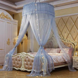 Princesa mosquitera doble cama cortinas cortina de dormir dosel red Full Queen King Size Net 120 cm diamter led regalo Luz