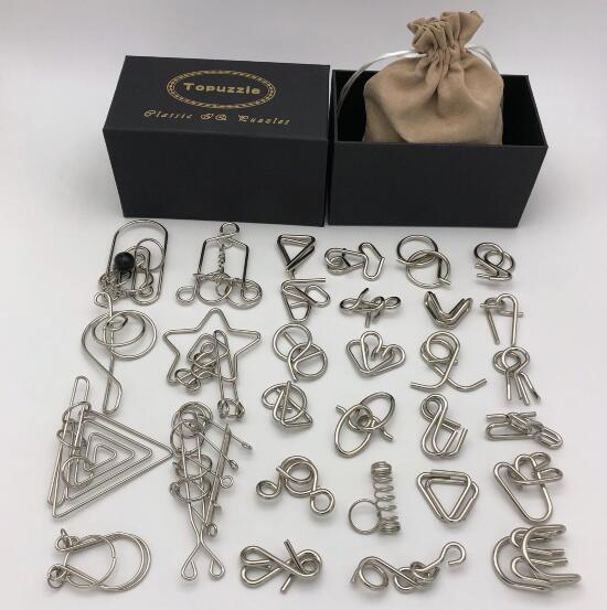 Nuevo juego de 30/41/46 piezas de Metal rompecabezas mente cerebro Teaser anillos de alambre mágico rompecabezas juguetes de juego para los niños de los adultos