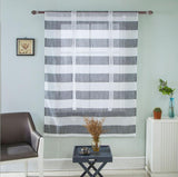 Cortinas cortas con diseño de cortina romana de rayas plisadas a la moda