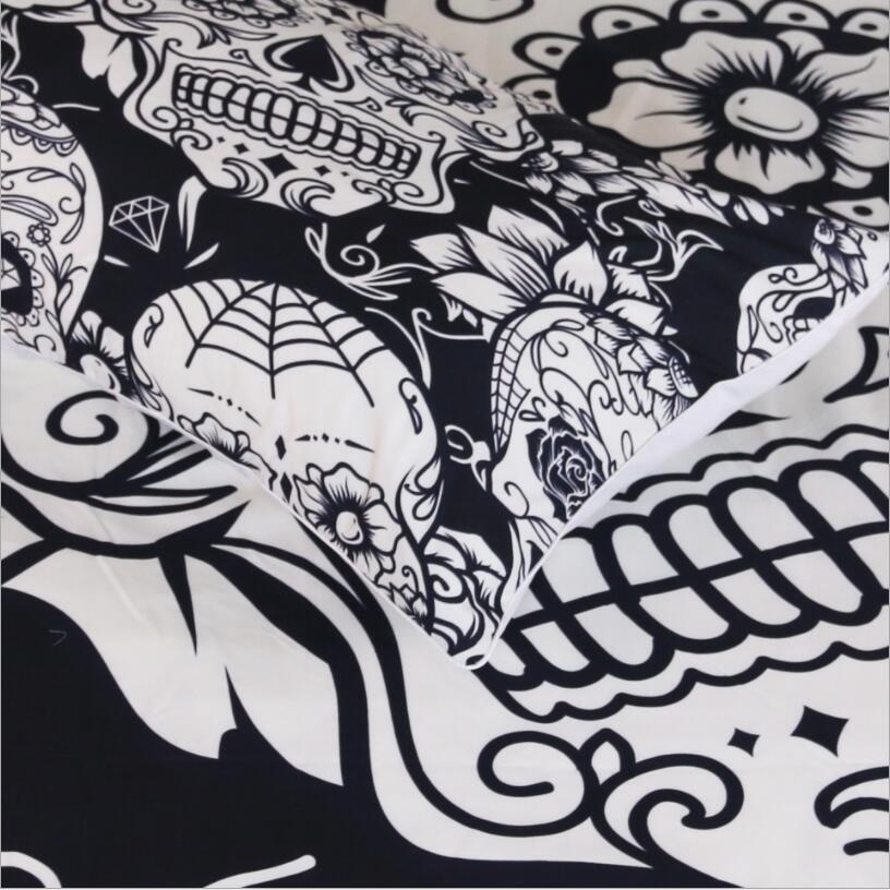 2018 conjunto de ropa de cama de calavera para cama de tamaño King estilo europeo 3D azúcar calavera funda de edredón con funda de almohada US Queen King la cama bedline