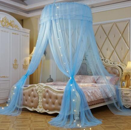 Princesa mosquitera doble cama cortinas cortina de dormir dosel red Full Queen King Size Net 120 cm diamter led regalo Luz