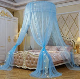 Princesa mosquitera doble cama cortinas cortina de dormir dosel red Full Queen King Size Net 120 cm diamter led regalo Luz