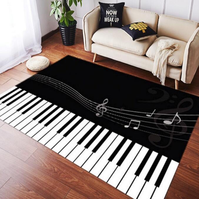 100*200 cm alfombra de salón antideslizante de gran tamaño con llave de Piano para niño, niña, pasillo, alfombras de dormitorio alfombra de baño para salón de piano