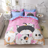 Conjunto de ropa de cama de algodón grueso con estampado de dibujos animados Popular Americano