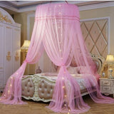 Princesa mosquitera doble cama cortinas cortina de dormir dosel red Full Queen King Size Net 120 cm diamter led regalo Luz
