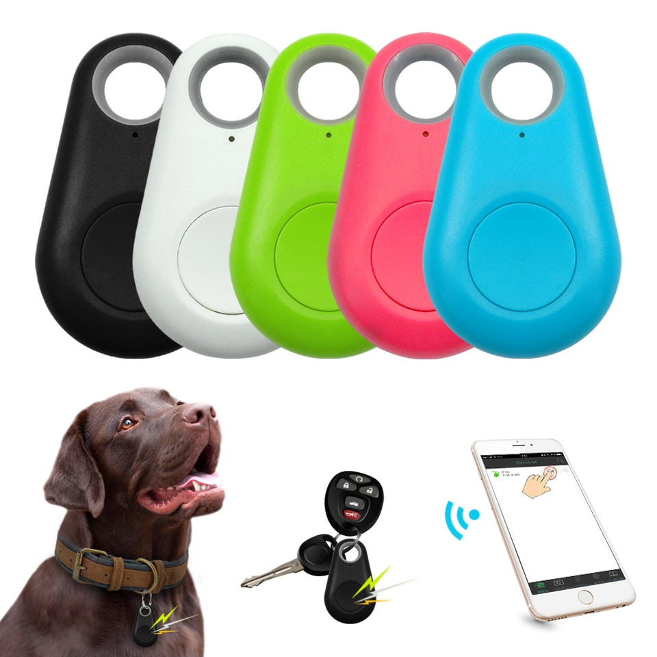 Rastreador GPS inteligente para mascotas Mini localizador Bluetooth resistente al agua Anti-pérdida para perro mascota gato niños llave de la carpeta del coche collar de accesorios