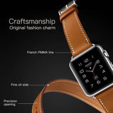 Correa de cuero de lujo para Apple Watch serie 1, 2, 3, 4 Simple banda deportiva para Apple Watch Correa accesorios para 40 42mm pulsera