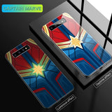 El capitán Marvel Hombre de Hierro Batman luminosa de caso de teléfono para Samsung Galaxy S8 S9 S10 e 5G Plus 8 9 10 cubierta Coque Funda