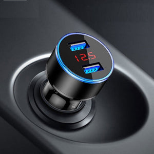 Cargador de coche USB Dual 3.1A con pantalla LED Universal para teléfono móvil cargador de coche para iPhone Xiaomi Samsung Huawei Oneplus tablet