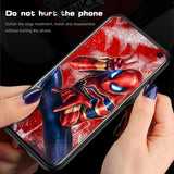 Marvel Spiderman de templado de vidrio de caso de teléfono para Samsung Galaxy S8 S9 S10 e 5G Plus Nota 10 9 8 funda de lujo para vengadores