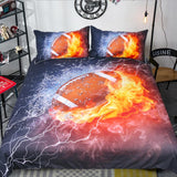 3D fútbol americano funda nórdica de agua de fuego Rugby impreso ropa de cama Brady americano fútbol deportes ropa de cama Set 3 Piezas