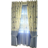 Cortina de ventana personalizada con estampado de dibujos animados Mediterráneo azul para sala de estar tul dormitorio algodón Lino Semi-sombra