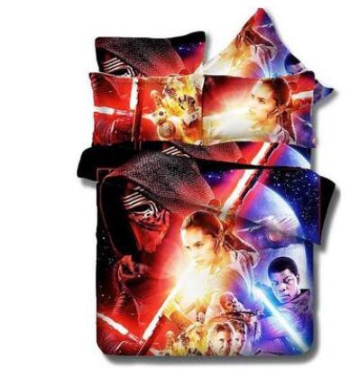 Juego de cama 3D de Star Wars funda de edredón estampada doble reina completa Real lifelike juegos de cama funda de almohada de buena calidad para habitación de los niños