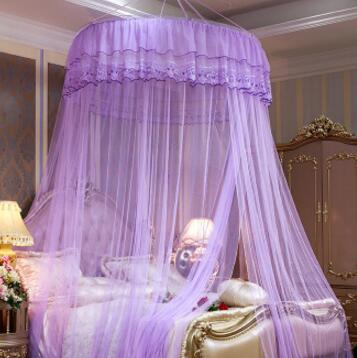 Nueva princesa colgante redondo de encaje dosel cama red cómoda domo de estudiante mosquitera para cuna doble cama de Reina