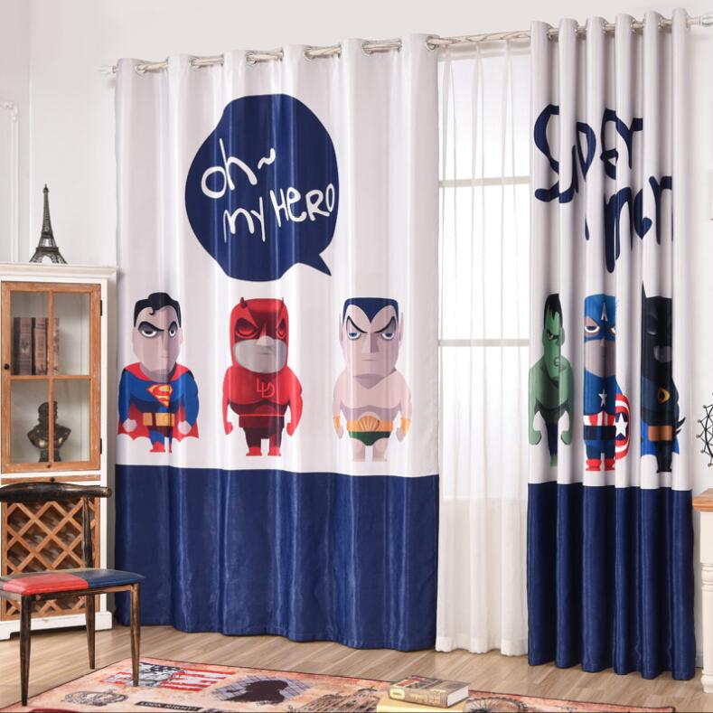 INS los Vengadores Capitán América cortinas opacas para habitación de niños cortina impresa para niños tratamiento de ventana de dormitorio