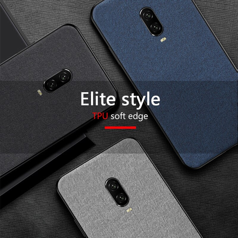Funda de teléfono de silicona suave textura de tela de lujo para Oneplus 6 T 6 5 T 5 funda textil ultrafina para Oneplus 6 5 T tela Funda