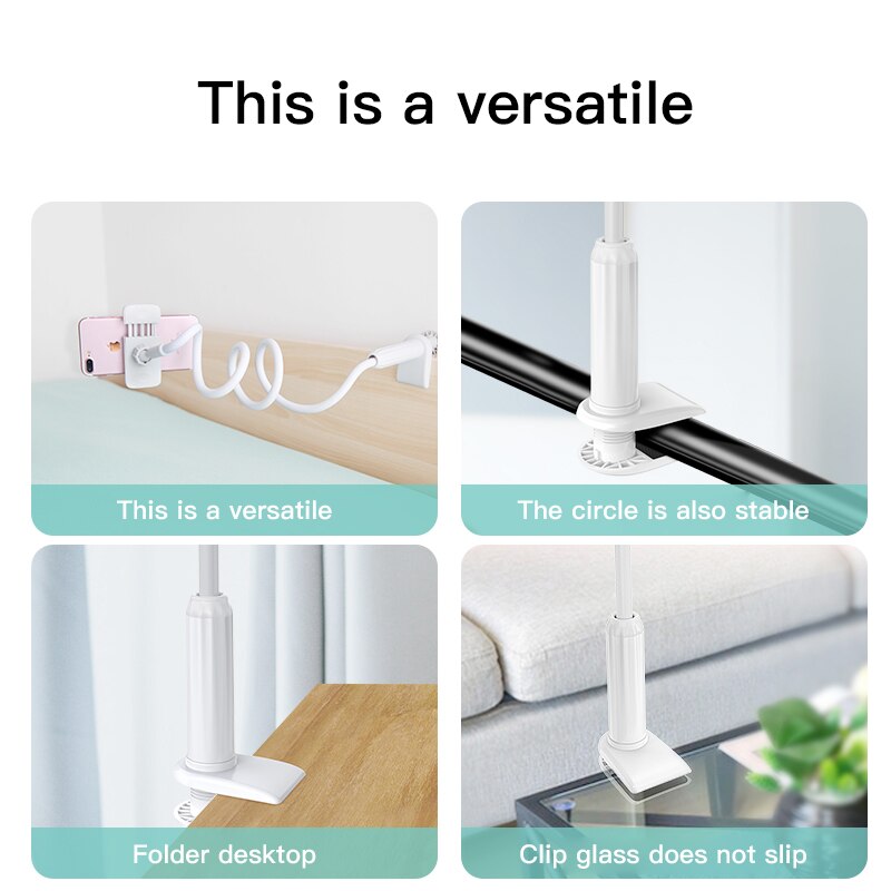 Universal 360 giratorio Flexible brazo teléfono soporte de escritorio cama perezoso tableta Clip soporte móvil para iPhone Samsung