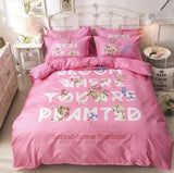 Conjunto de ropa de cama de algodón grueso con estampado de dibujos animados Popular Americano