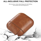 Funda de cuero de lujo para auriculares inalámbricos Bluetooth para Apple AirPods Funda de protección Ultra fina de PU para Airpods caja de carga Funda