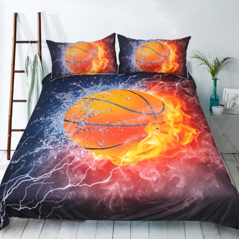 3D estadounidense de baloncesto juego de funda nórdica de agua de fuego impreso ropa de cama Brady americano fútbol deportes ropa de cama Set 3 Piezas un conjunto