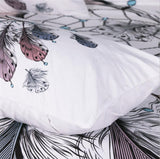 Juego de cama de atrapasueños de luna de 3 piezas Juego de edredón de plumas de tamaño Queen juego de cama blanca conjunto de ropa de cama de diseño de mejor regalo