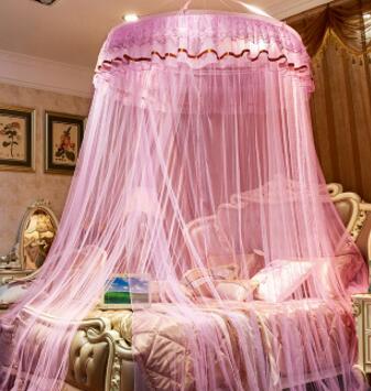 Nueva princesa colgante redondo de encaje dosel cama red cómoda domo de estudiante mosquitera para cuna doble cama de Reina