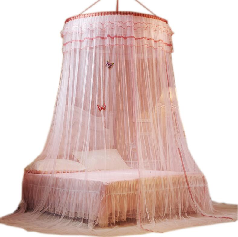 Nueva princesa colgante redondo de encaje dosel cama red cómoda domo de estudiante mosquitera para cuna doble cama de Reina