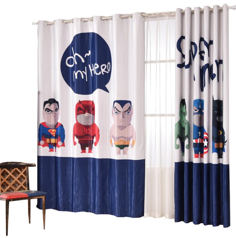 INS los Vengadores Capitán América cortinas opacas para habitación de niños cortina impresa para niños tratamiento de ventana de dormitorio