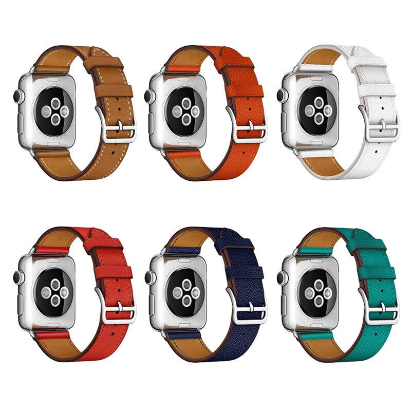 Correa de cuero de lujo para Apple Watch serie 1, 2, 3, 4 Simple banda deportiva para Apple Watch Correa accesorios para 40 42mm pulsera