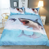 Juego de ropa de cama 3D juego de edredón con estampado de tiburón juego de ropa de cama con funda de almohada ropa de cama para el hogar