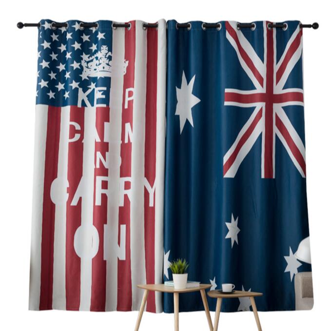 INS moderna Unión Jack América dibujos animados cortinas opacas para habitación de niños cortina impresa para niños dormitorio tratamiento ventana dormitorio