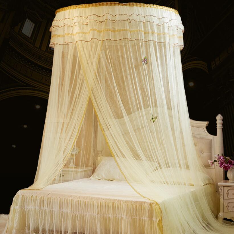 Nueva princesa colgante redondo de encaje dosel cama red cómoda domo de estudiante mosquitera para cuna doble cama de Reina