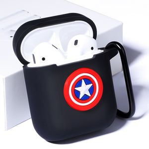 Funda de auriculares Bluetooth de silicona suave de dibujos animados de Marvel para Apple AirPods cubierta de protección bonita ultrafina para AirPods caja de carga